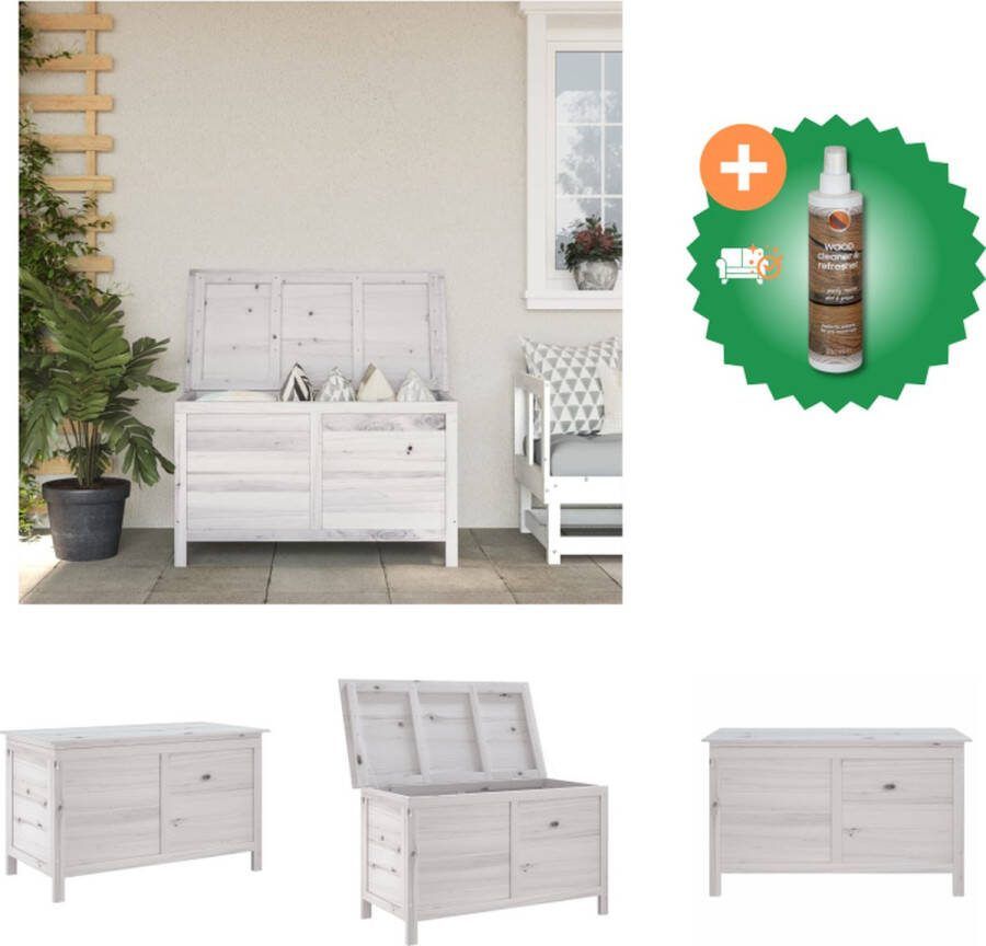VidaXL Tuinbox Massief vurenhout 99x49.5x58.5 cm Lattenbodem Opberger Inclusief Houtreiniger en verfrisser