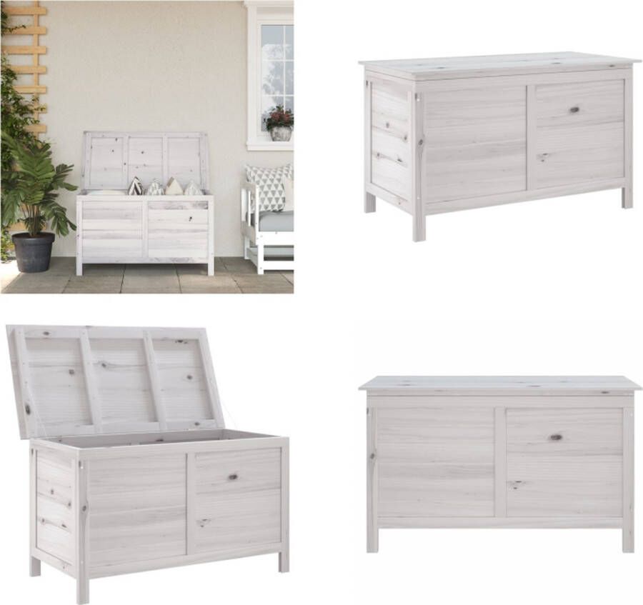 VidaXL -Tuinbox-99x49-5x58-5-cm-massief-vurenhout-wit Tuinbox Tuinboxen Opbergbox Tuin