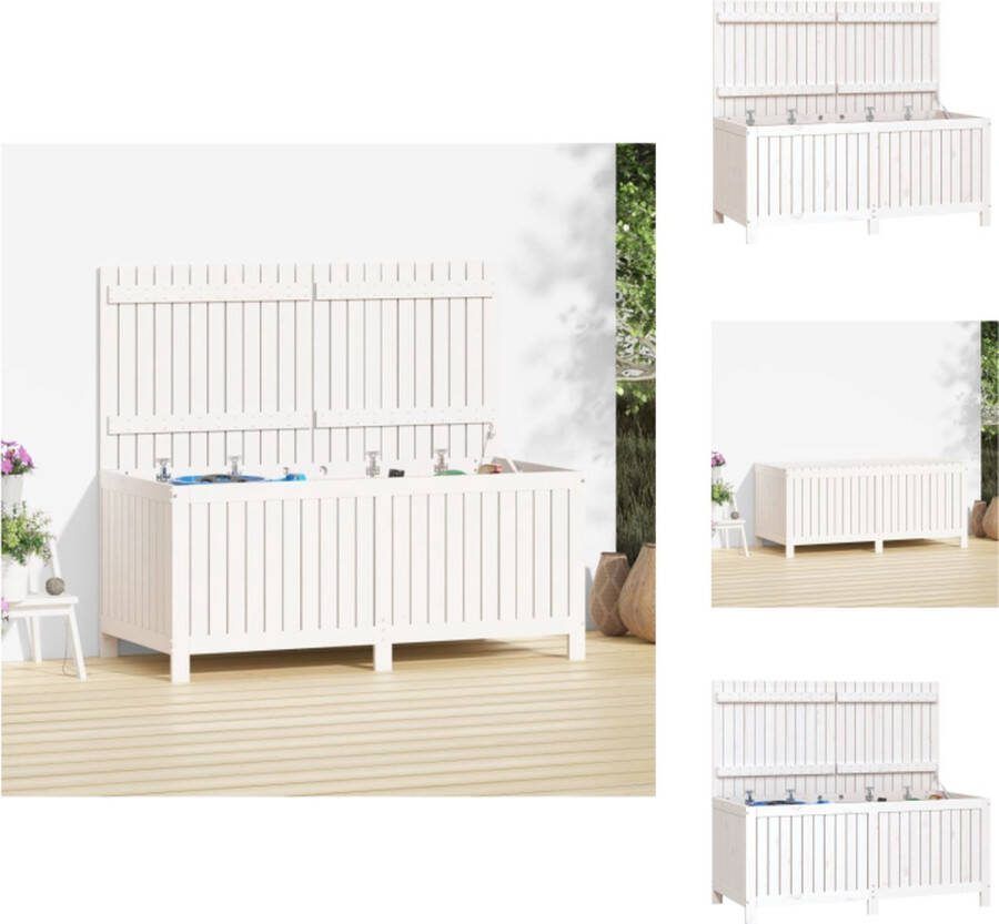 VidaXL Tuinbox Grenenhout 147 x 68 x 64 cm Wit Opberger