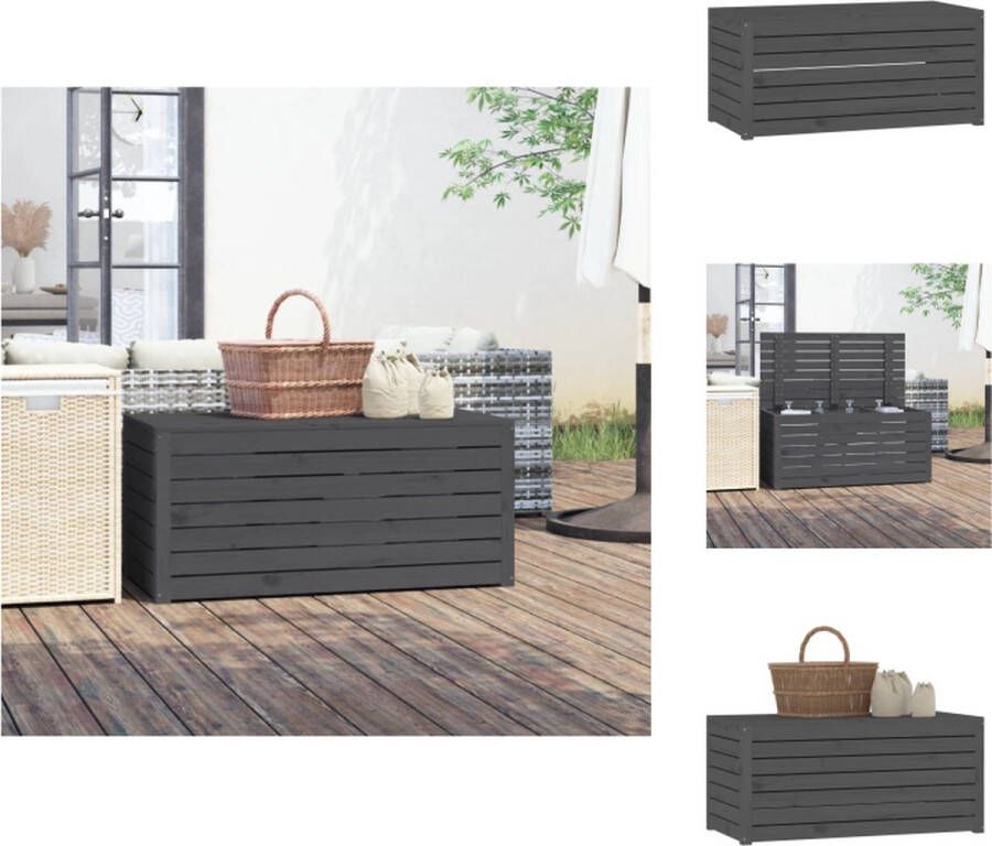 VidaXL Tuinbox Grenenhout Grijs 101x50.5x46.5 cm Opberger