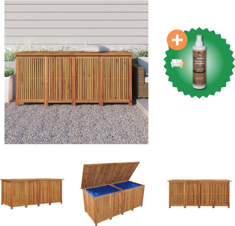 VidaXL Tuinbox Massief Acaciahout 175 x 80 x 75 cm Waterbestendige Zak Opberger Inclusief Houtreiniger en verfrisser
