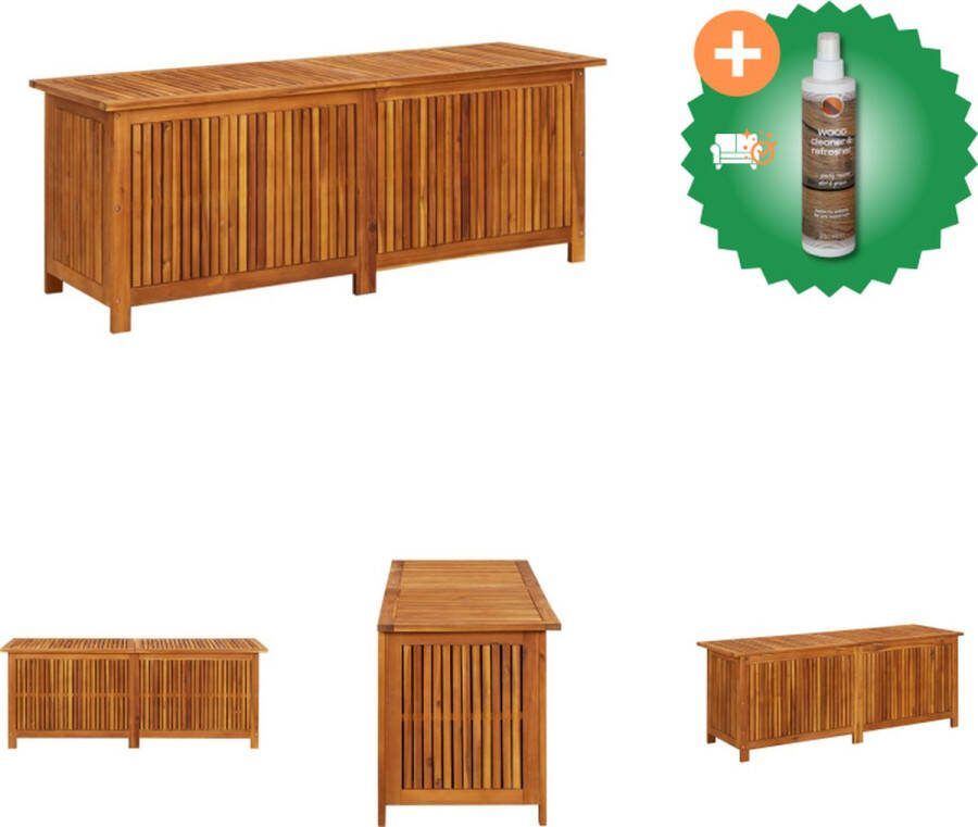 VidaXL Tuinbox Massief acaciahout Waterbestendige zak 150x50x58 cm Opbergkist voor kussens Opberger Inclusief Houtreiniger en verfrisser