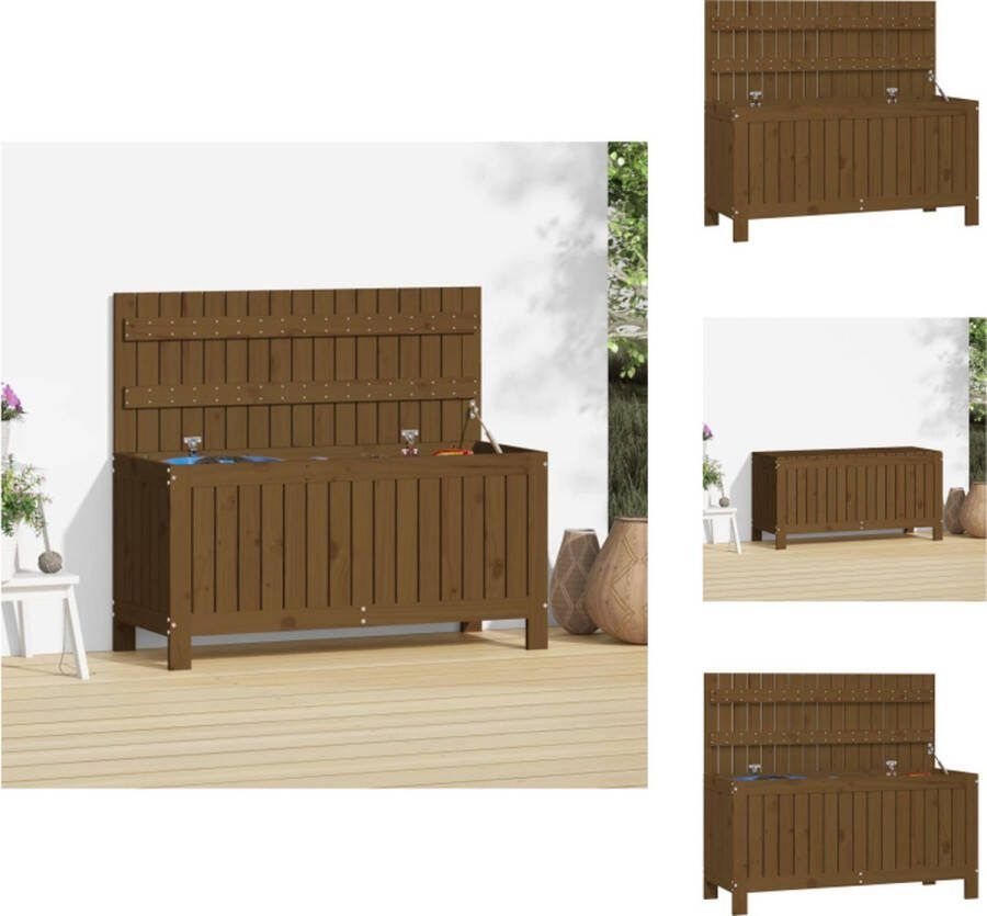 VidaXL Tuinbox Massief grenenhout 108x42.5x54 cm Honingbruin Opberger