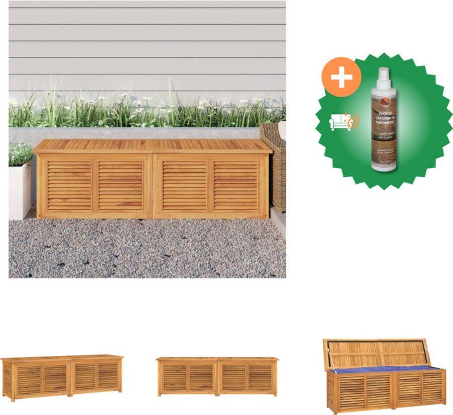 VidaXL Tuinbox Massief Teakhout 175 x 50 x 53 cm Met PE zak Opberger Inclusief Houtreiniger en verfrisser