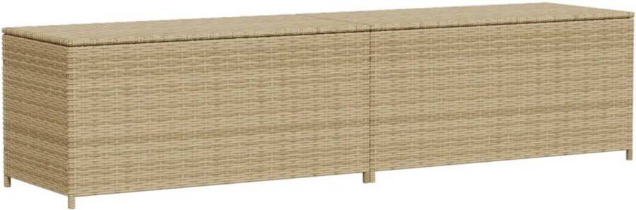VidaXL Tuinbox met wielen 469 L poly rattan gemengd beige