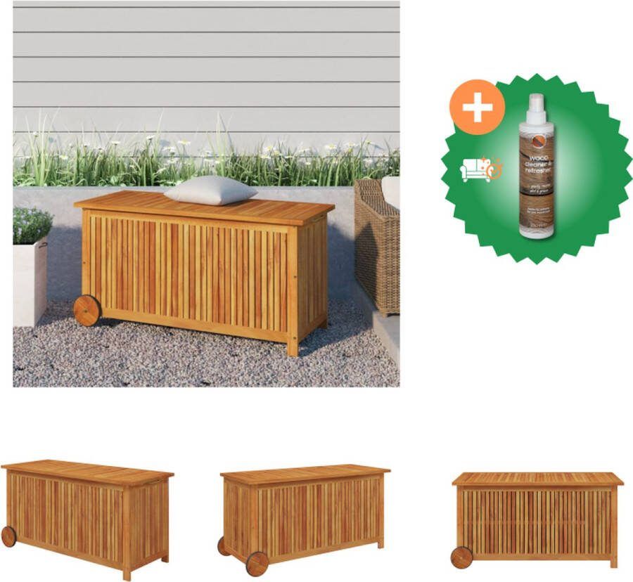 VidaXL Tuinbox Acaciahout 113 x 50 x 58 cm Voldoende opbergruimte Opberger Inclusief Houtreiniger en verfrisser