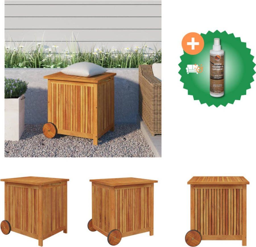 VidaXL Tuinbox Acaciahout Waterbestendige binnenzak Opbergruimte 60x50x58cm Opberger Inclusief Houtreiniger en verfrisser