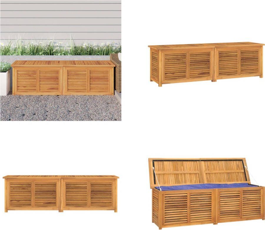 VidaXL Tuinbox met zak 175x50x53 cm massief teakhout Tuinbox Tuinboxen Opbergbox Tuinopbergbox