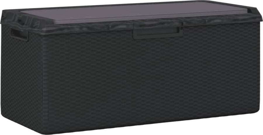 VidaXL -Tuinbox-met-zitkussen-350-L-polypropeen-antracietkleurig