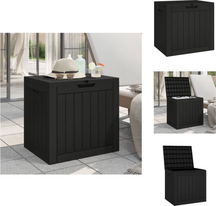 VidaXL Tuinbox Polypropyleen 55.5 x 43 x 53 cm Imitatiehout structuur Opberger