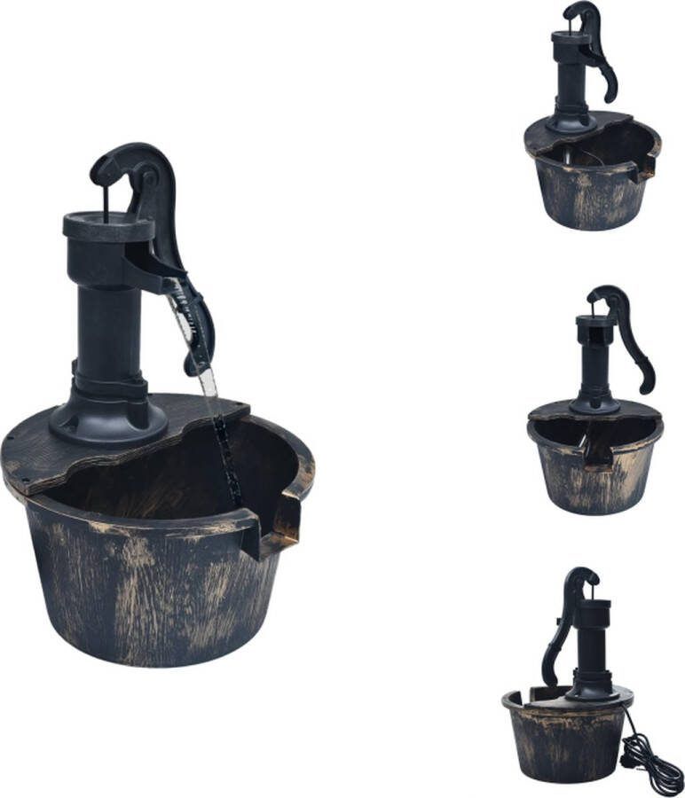 VidaXL Tuinfontein bronzen kunststof PP 29.5 x 45 cm IPX8 Fontein