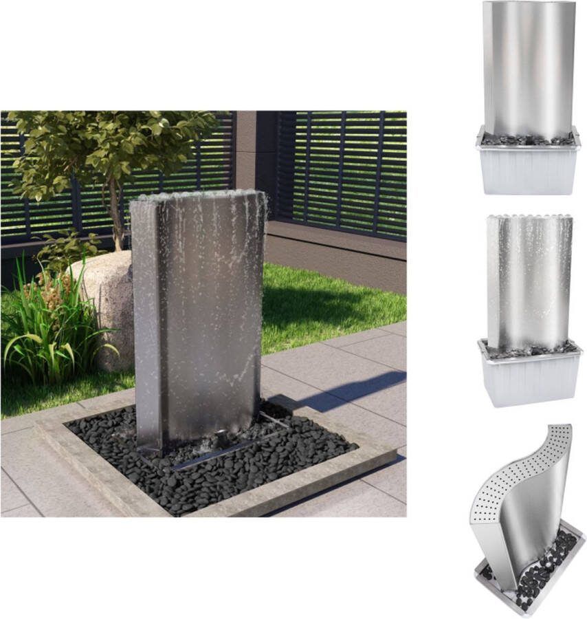 VidaXL Tuinfontein RVS 304 60.2 x 37 x 122.1 cm met LED-lampen Fontein