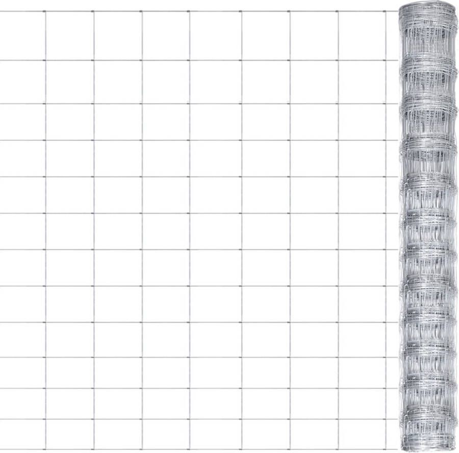 VidaXL -Tuinhek-50x1 25-m-gegalvaniseerd-staal-zilverkleurig