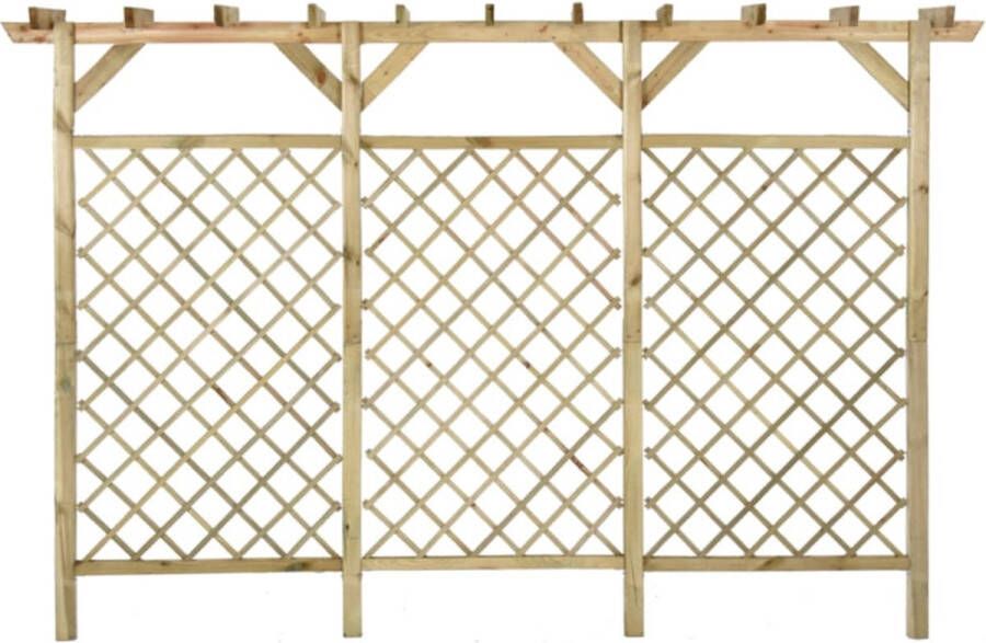 VidaXL -Tuinhek-met-latwerk-en-pergola-300x50x200-cm-geïmpregneerd-hout