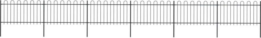 VidaXL -Tuinhek-met-ronde-bovenkant-10 2x1-m-staal-zwart