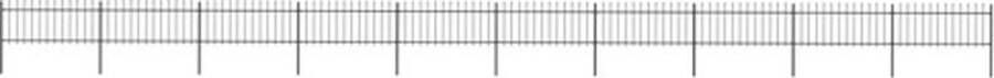 VidaXL Tuinhek Met Speren Bovenkant 17x0 8 M Staal Zwart