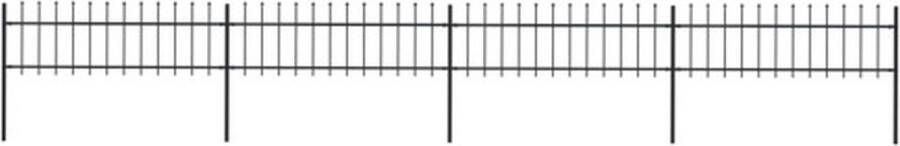 VidaXL -Tuinhek-met-speren-bovenkant-6 8x0 6-m-staal-zwart