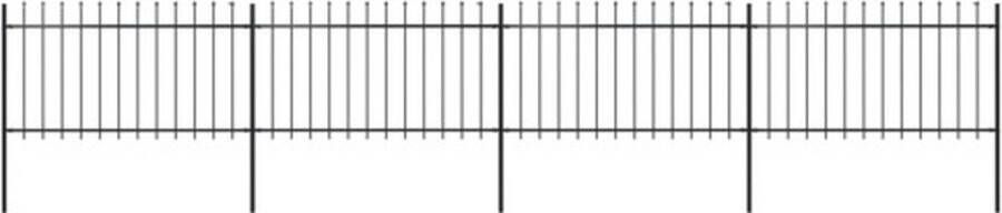 VidaXL -Tuinhek-met-speren-bovenkant-6 8x1-m-staal-zwart