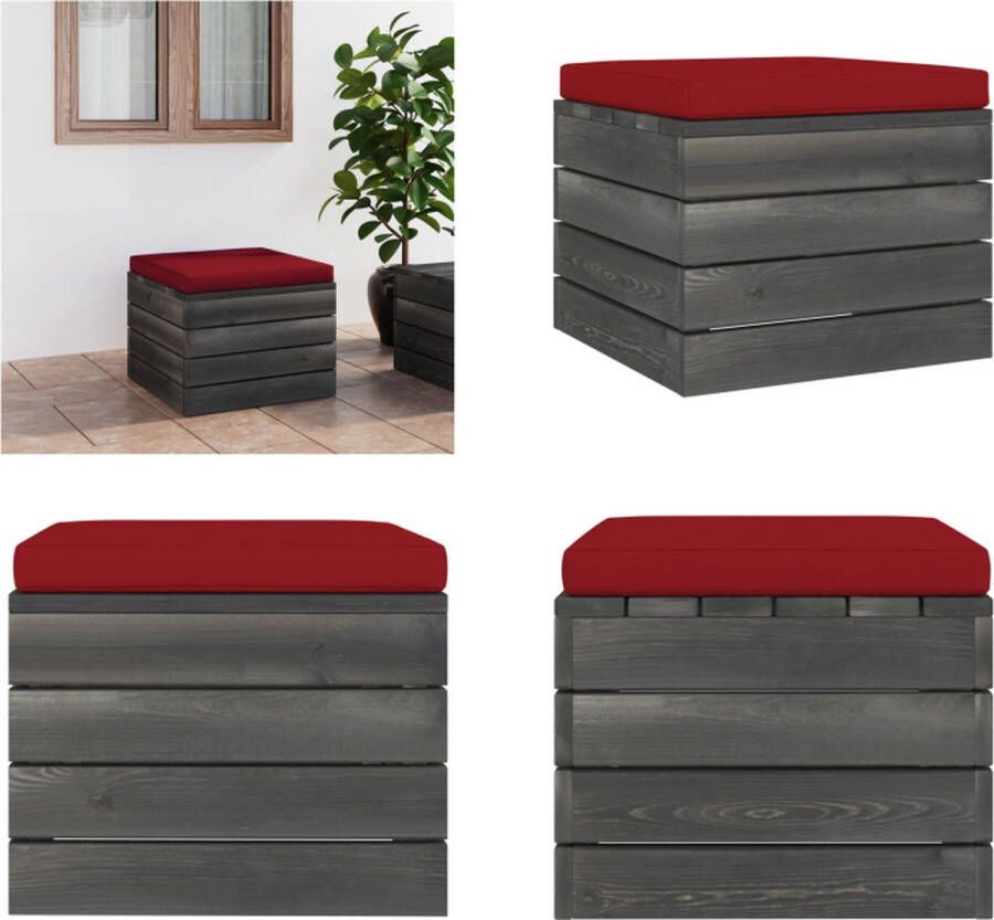 VidaXL Tuinhocker met kussen pallet grenenhout Poef Poefs Poefen Pallet Poef