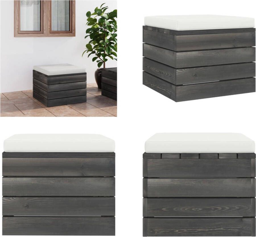 VidaXL Tuinhocker met kussen pallet grenenhout Poef Poefs Poefen Pallet Poef