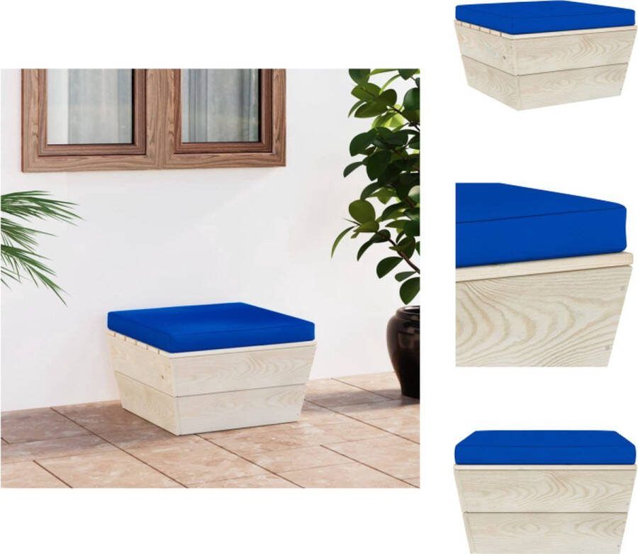 VidaXL Tuinhocker Pallet Voetenbank 60 x 60 x 30 cm Blauw Tuinbank