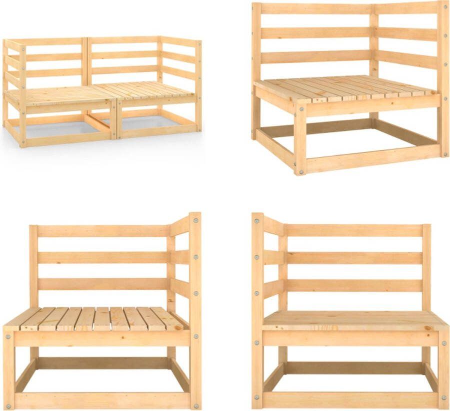 VidaXL Tuinhoekbank 2 st massief grenenhout Palletbank Palletbanken Pallethoekbank Pallethoekbanken