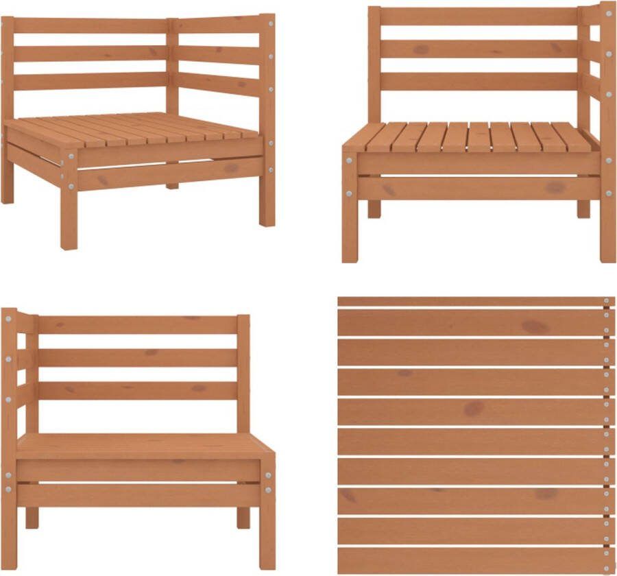 VidaXL Tuinhoekbank massief grenenhout honingbruin Palletbank Palletbanken Pallethoekbank Pallethoekbanken