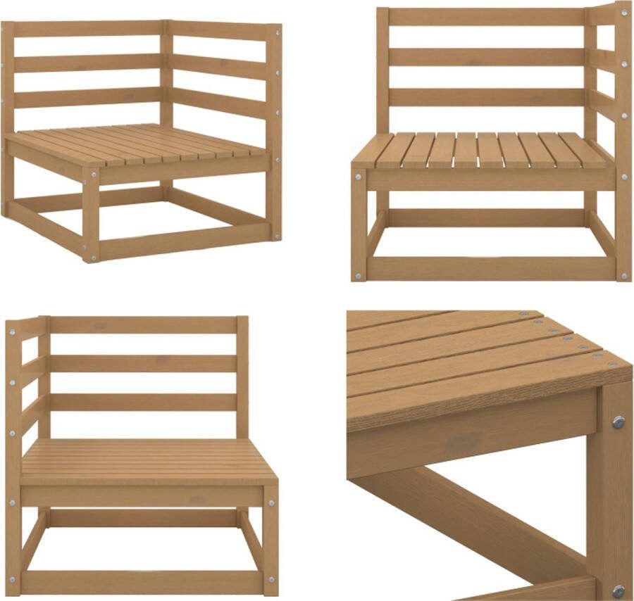 VidaXL Tuinhoekbank massief grenenhout honingbruin Palletbank Palletbanken Pallethoekbank Pallethoekbanken