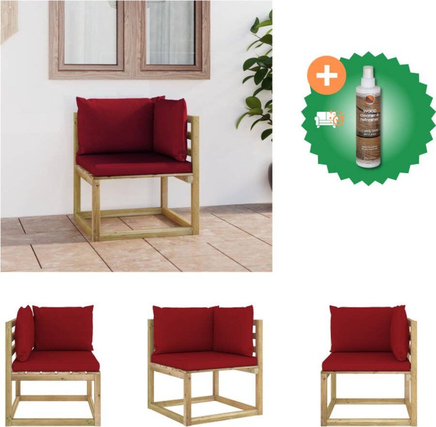 VidaXL Hoekbank Rustic Pine Tuinmeubel 64 x 64 x 70 cm Grenenhout Tuinbank Inclusief Houtreiniger en verfrisser