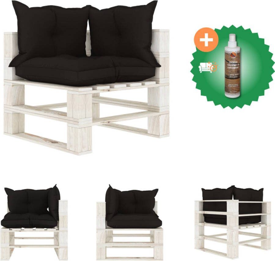 VidaXL Pallet Bank Houten Terrasbank Grenenhout 70 x 67.5 x 60.8 cm Met kussens Loungebank Inclusief Houtreiniger en verfrisser