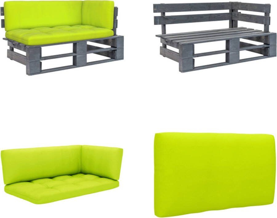 VidaXL Tuinhoekbank pallet geïmpregneerd grenenhout grijs Pallet Hoekbank Pallet Hoekbanken Hoekbank Hoekbanken