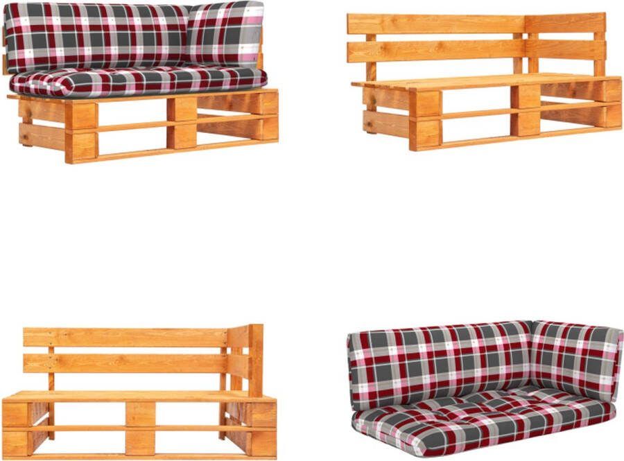 VidaXL Tuinhoekbank pallet honingbruin geïmpregneerd grenenhout Pallet Hoekbank Pallet Hoekbanken Hoekbank Hoekbanken