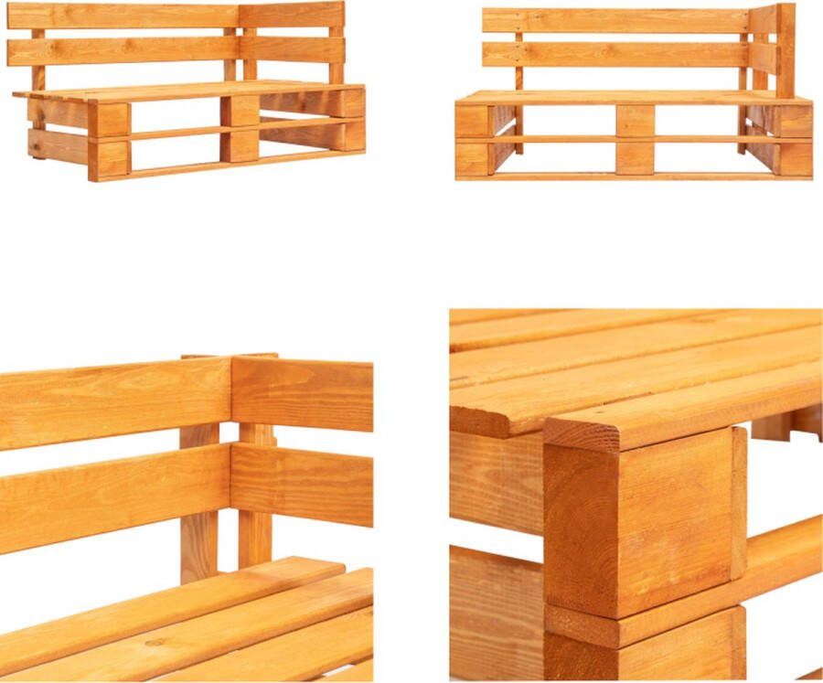 VidaXL Tuinhoekbank pallet hout honingbruin Pallet Bank Pallet Banken Palletbank Palletbanken