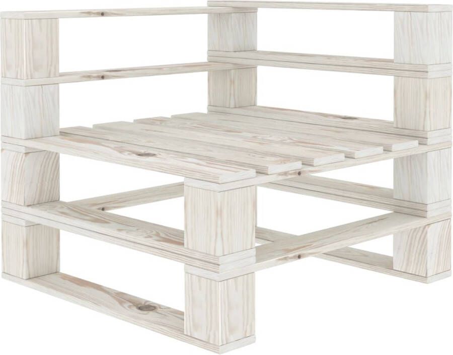 VidaXL -Tuinhoekbank-pallet-hout-wit