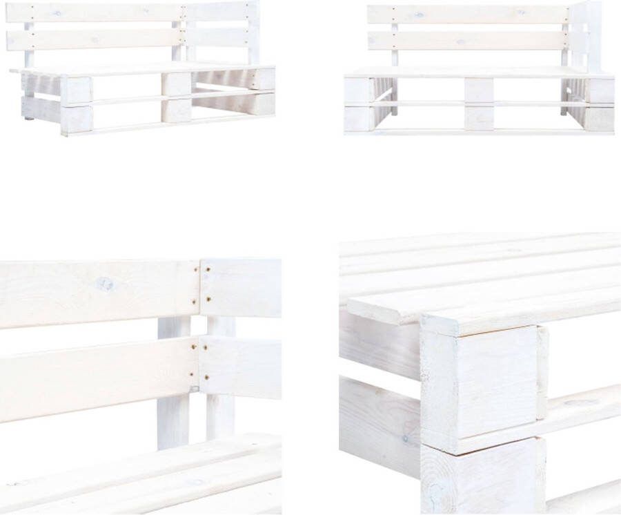 VidaXL Tuinhoekbank pallet hout wit Pallet Bank Pallet Banken Palletbank Palletbanken
