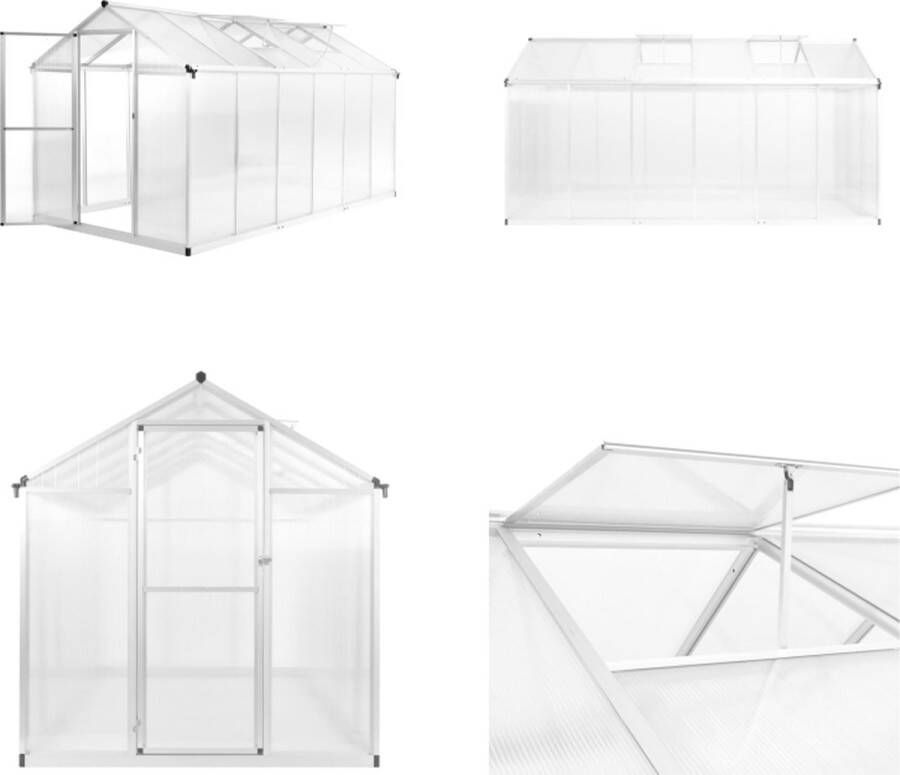 VidaXL Tuinkas 13-41 m³ 362x190x195 cm aluminium Broeikas Broeikassen Kas Kassen