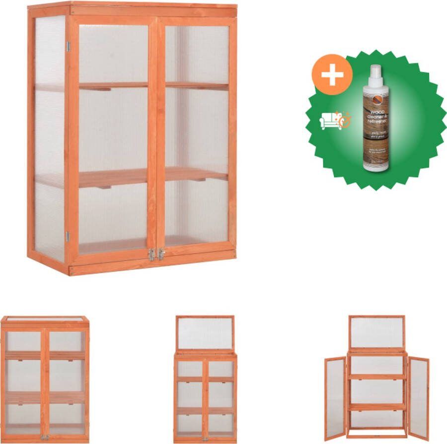 VidaXL Tuinkas 75x47x109 cm hout Kas Inclusief Houtreiniger en verfrisser