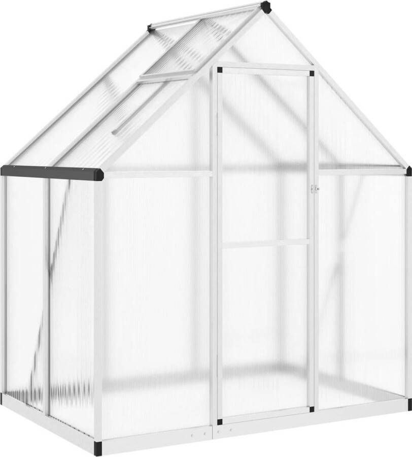 VidaXL Tuinkas met basisframe 169x114x195 cm aluminium zilverkleurig