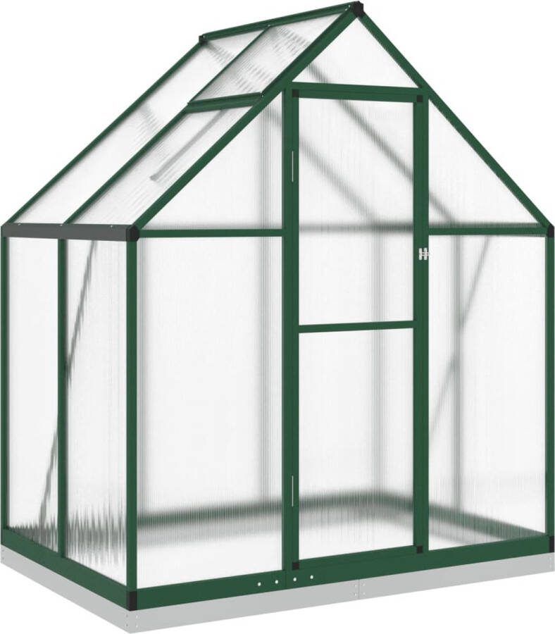 VidaXL Tuinkas met basisframe 169x114x202 cm aluminium groen