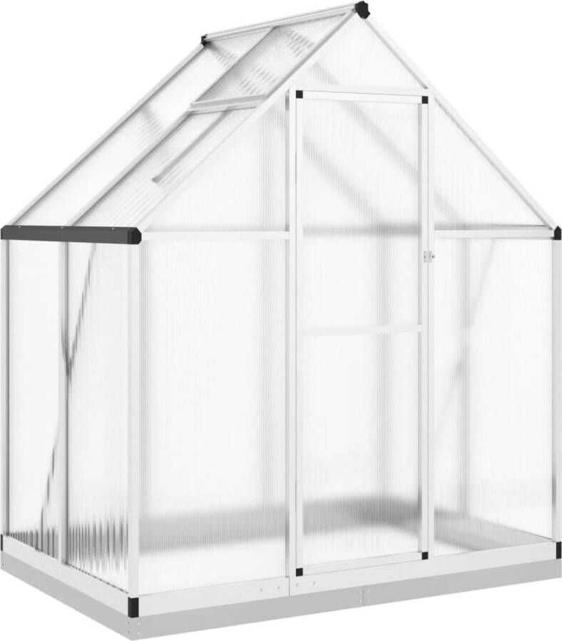 VidaXL Tuinkas met basisframe 169x114x202 cm aluminium zilverkleurig