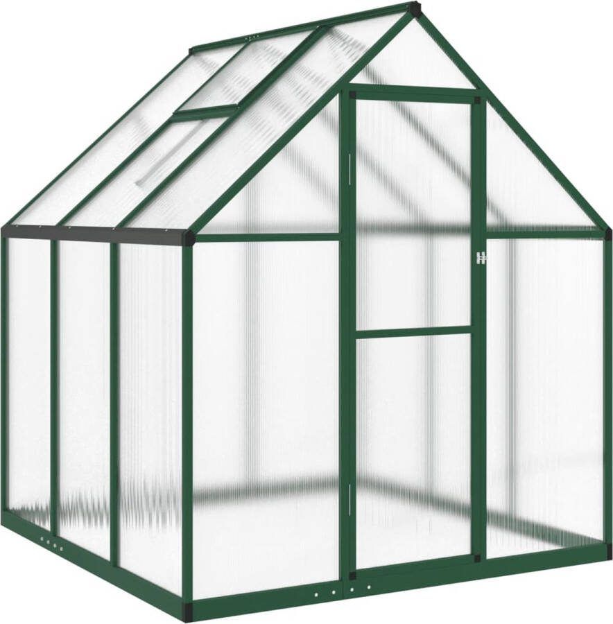 VidaXL Tuinkas met basisframe 169x169x195 cm aluminium groen