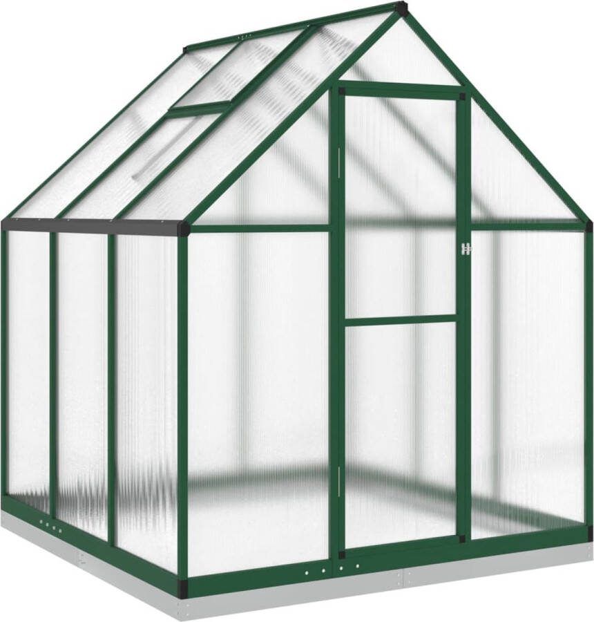 VidaXL Tuinkas met basisframe 169x169x202 cm aluminium groen