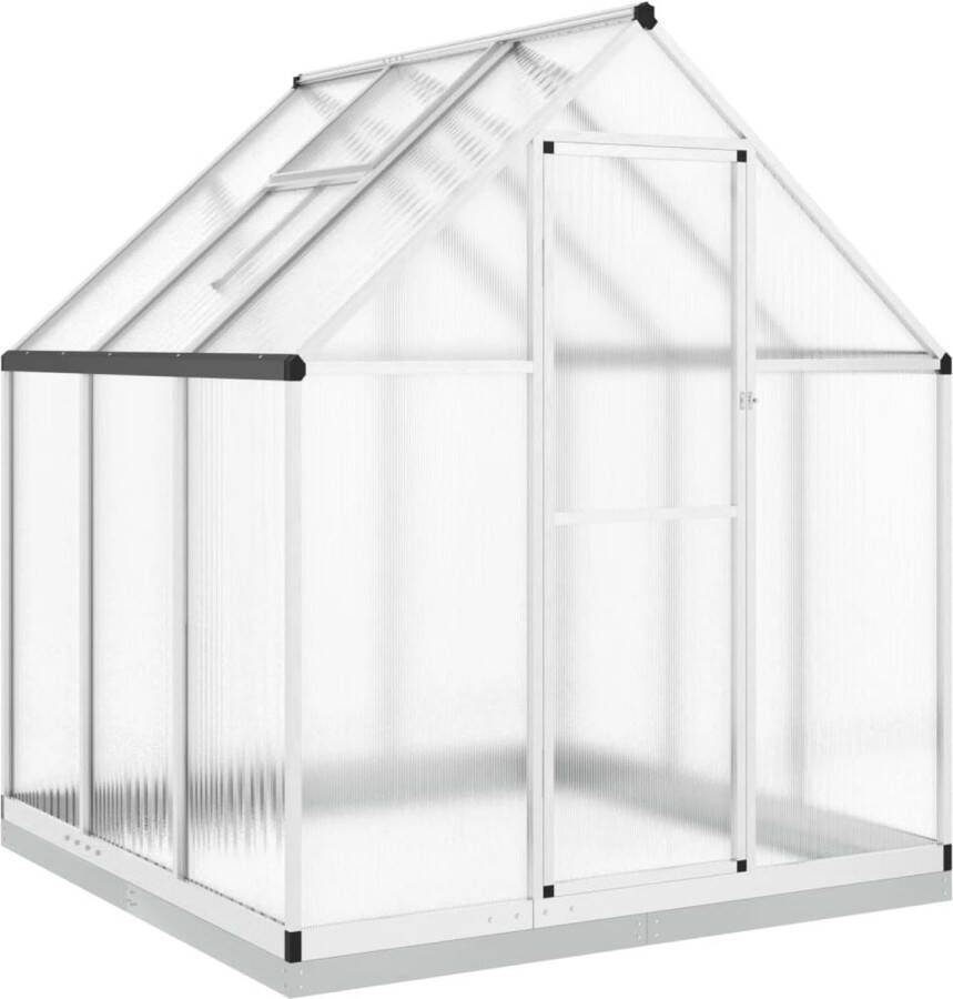 VidaXL Tuinkas met basisframe 169x169x202 cm aluminium zilverkleurig