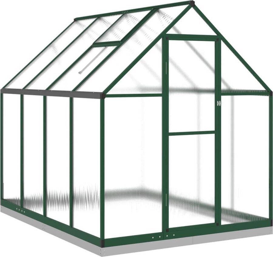 VidaXL Tuinkas met basisframe 224x169x202 cm aluminium groen