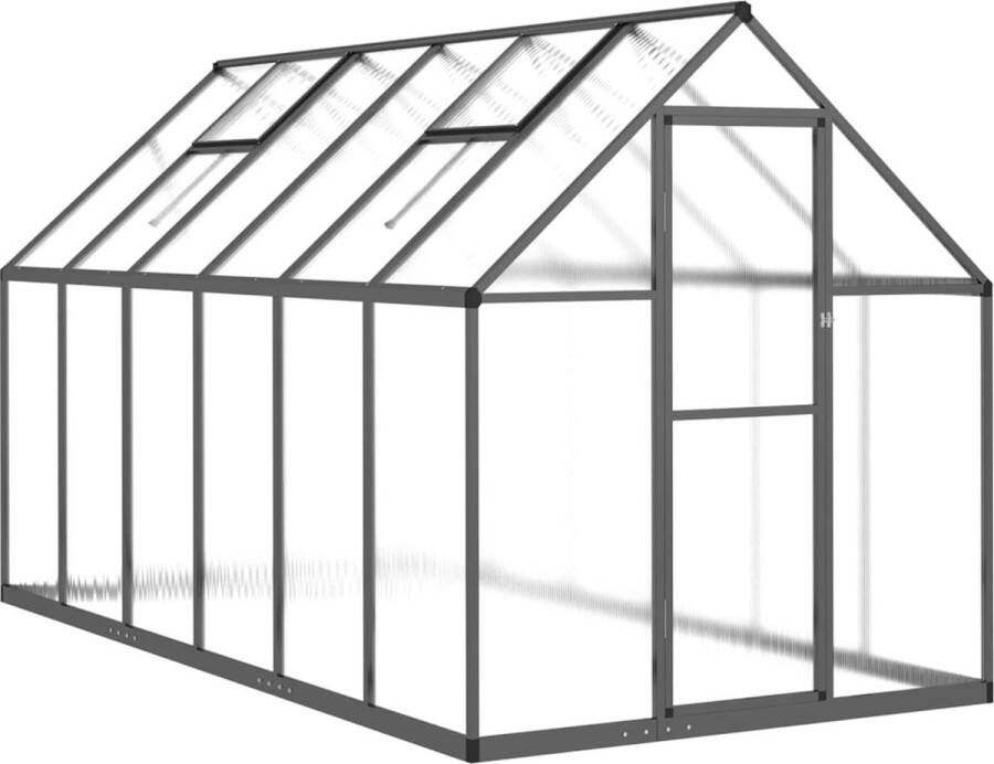 VidaXL Tuinkas met basisframe 334x169x195 cm aluminium antracietkleur