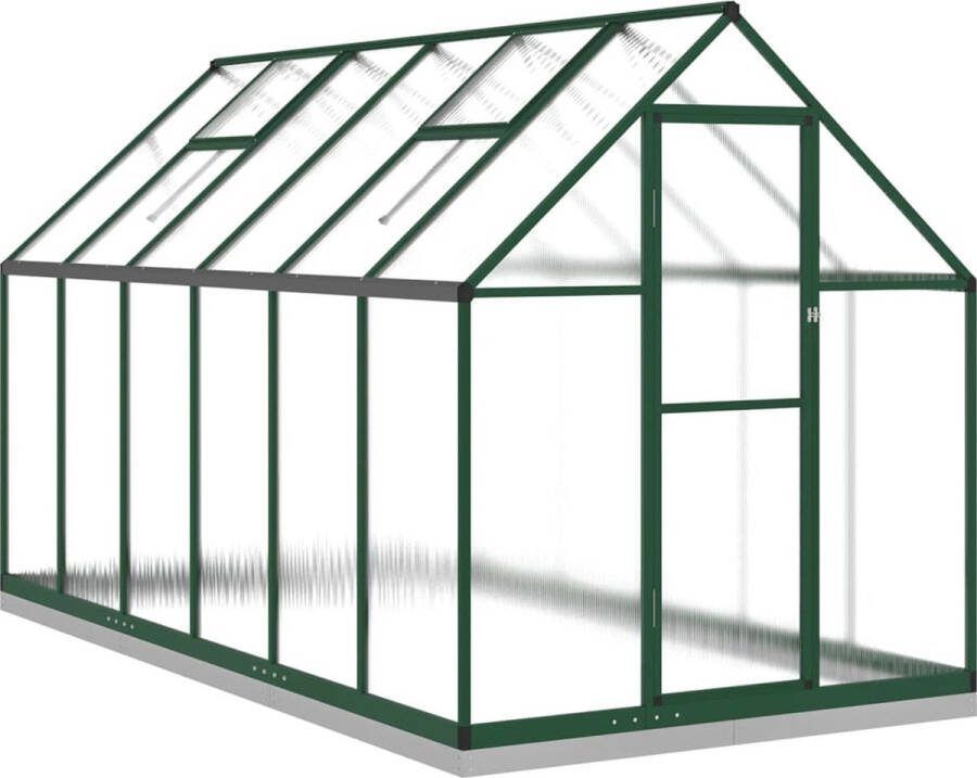 VidaXL Tuinkas met basisframe 334x169x202 cm aluminium groen