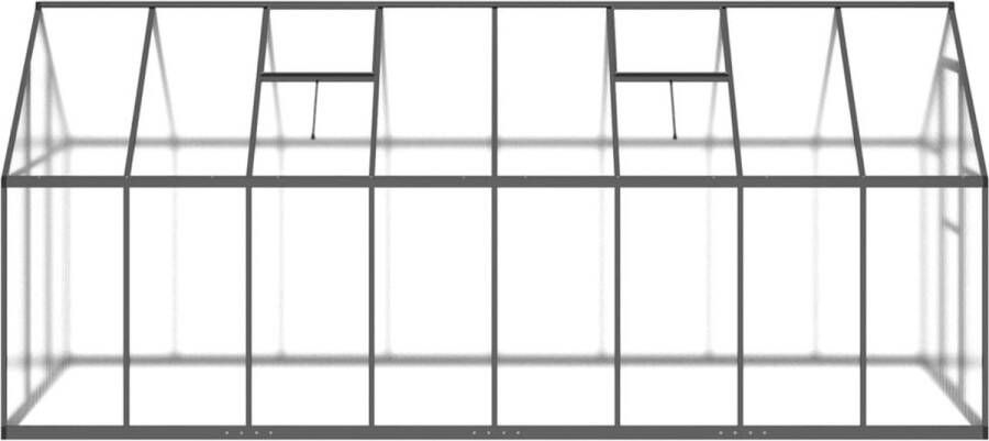 VidaXL Tuinkas met basisframe 445x169x195 cm aluminium antracietkleur
