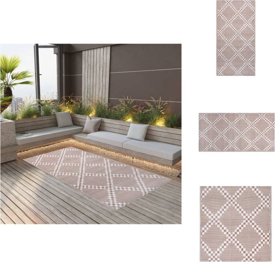 VidaXL Tuinkleed Dubbellaags Jacquard Bruin 190x290 cm PP-materiaal Buitenkeuken