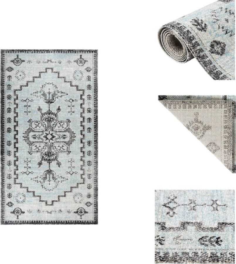 VidaXL Tuinkleed Groen en Grijs 115x170 cm Dubbellaagse Jacquard Buitenkeuken