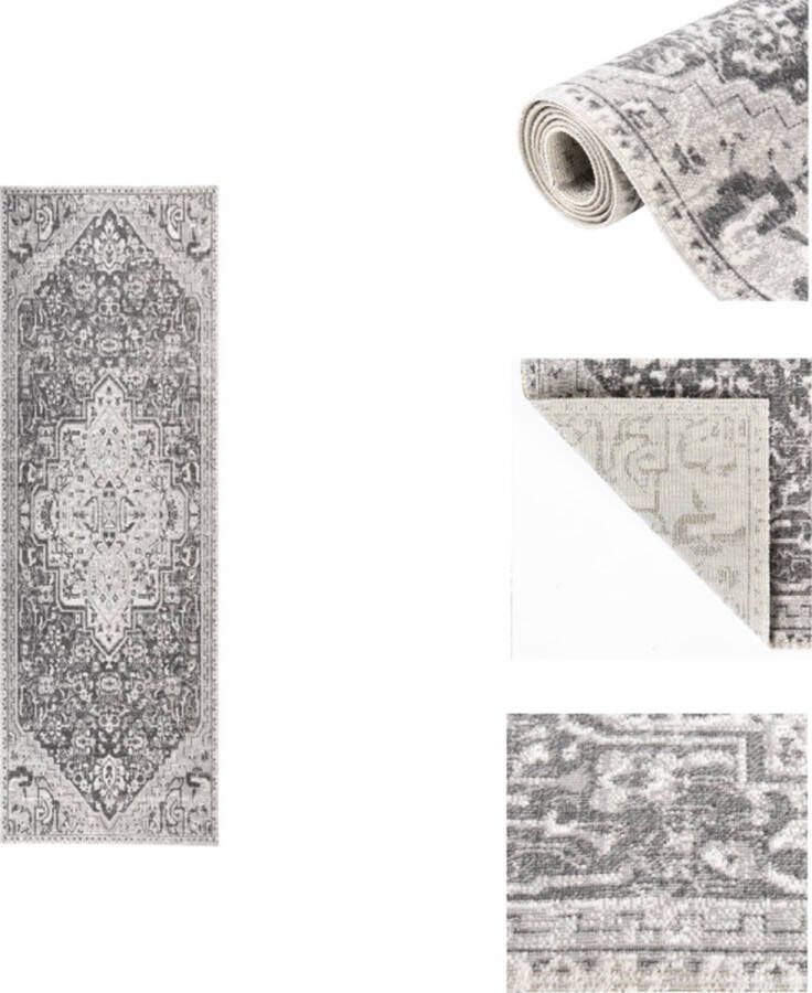 VidaXL Tuinkleed Musthave Vloerkleed 80 x 250 cm Lichtgrijs PP materiaal Buitenkeuken